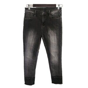Driftwood Womens Jeans "Jackie" Black Southwest Embroidered Ankle Denim Size 29‎